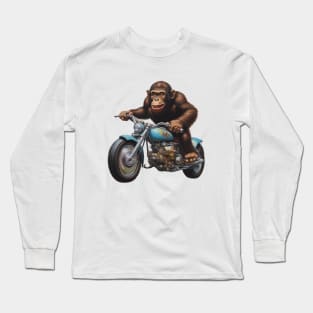 Ape on Motorcycle Long Sleeve T-Shirt